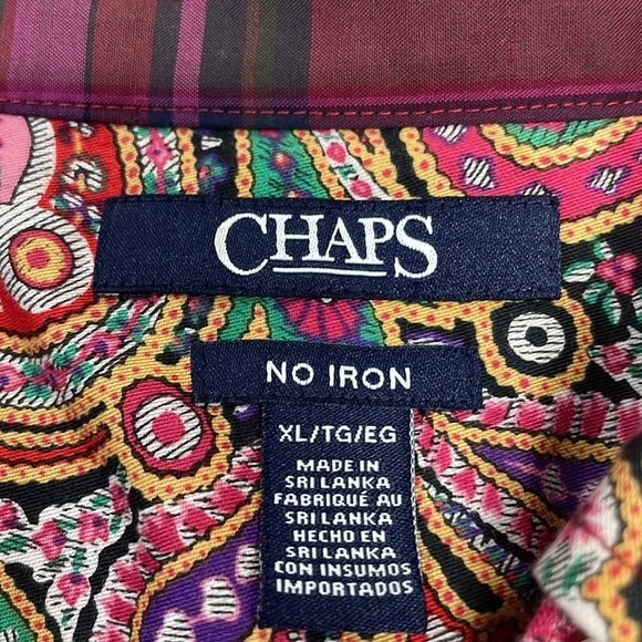 NWOT Chaps No Iron Paisley Long Sleeve Button Down Blouse XL - Picture 11 of 16